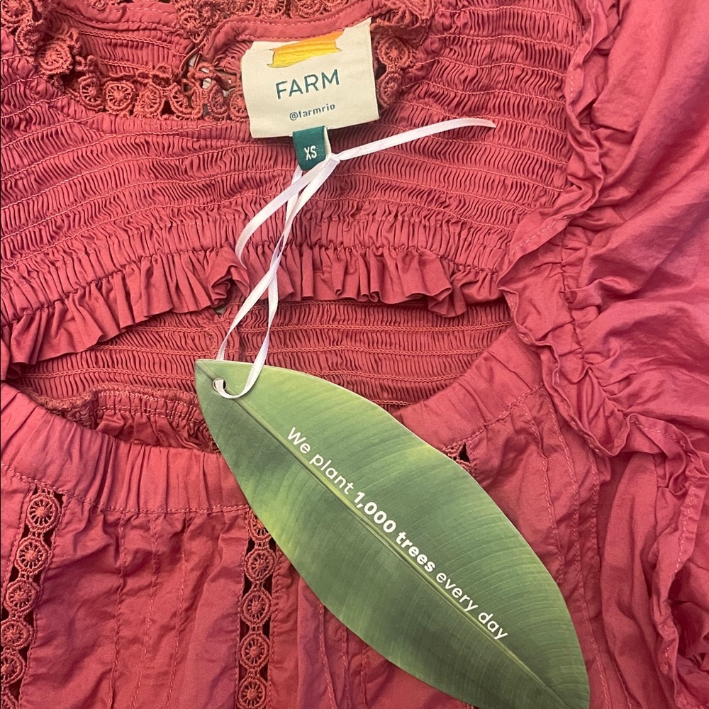 NWT FARM Rio Blush Ruffles top - Picture 3 of 4